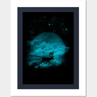 night deer Posters and Art